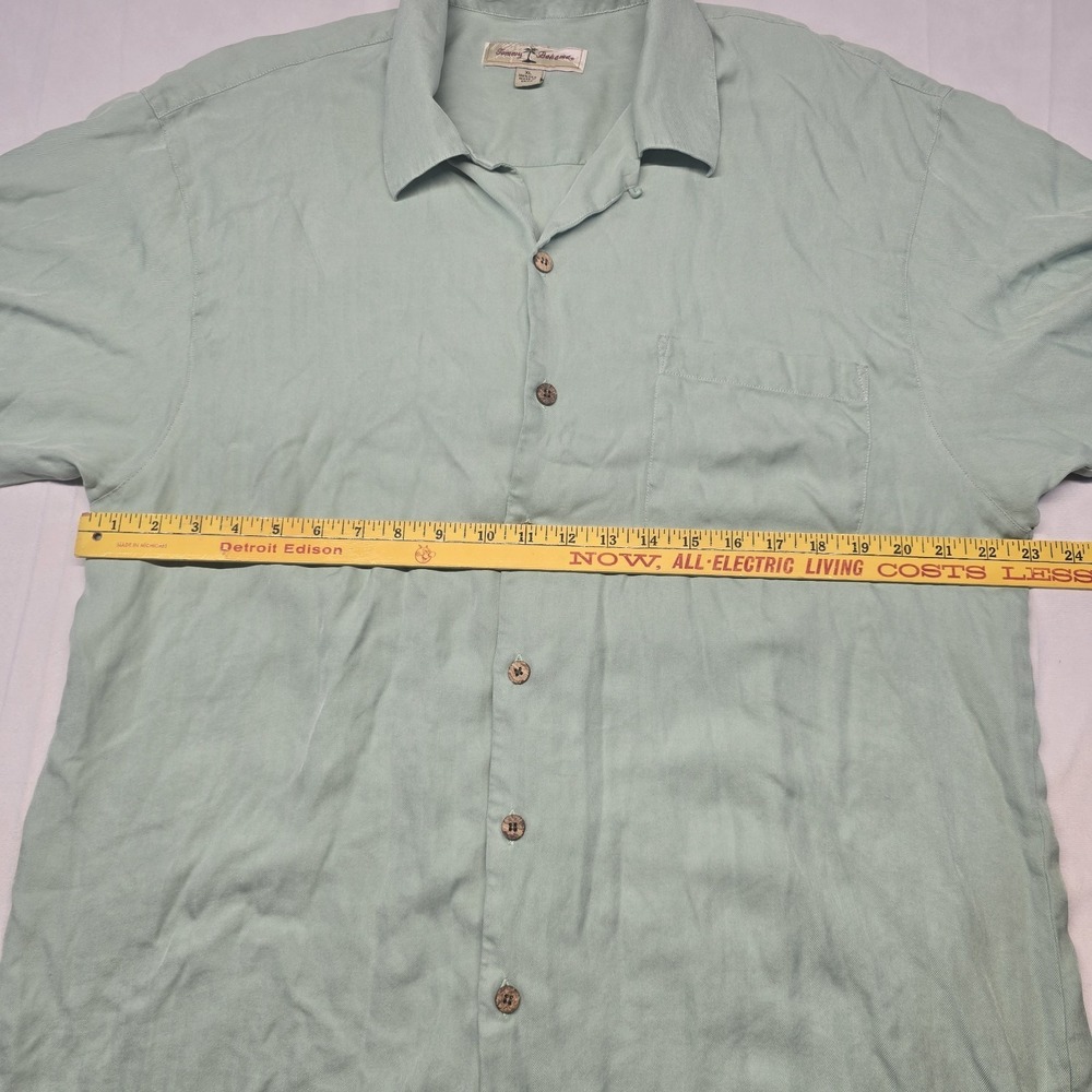 Tommy bahama hi note cafe camp shirt Men Size XL green 100% Silk - Picture 5 of 8